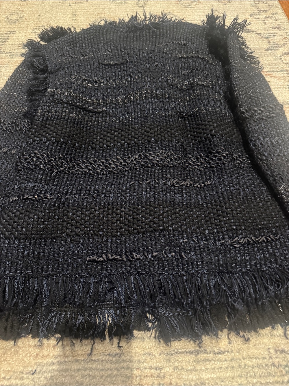 Lanvin Black & blue wool blend Fringe Knit Cardigan - Picture 5 of 5